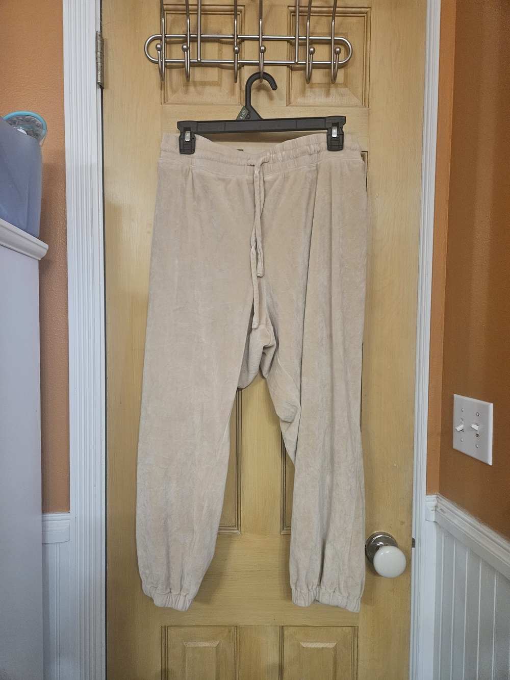 Gap Women's Velour Drawstring Jogger Pants in Beige